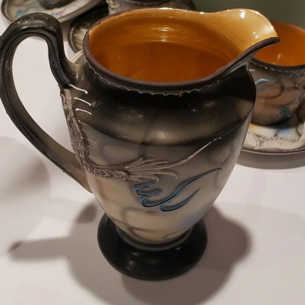 Demitasse Textured White Dragon Set - Picture 5 of 8